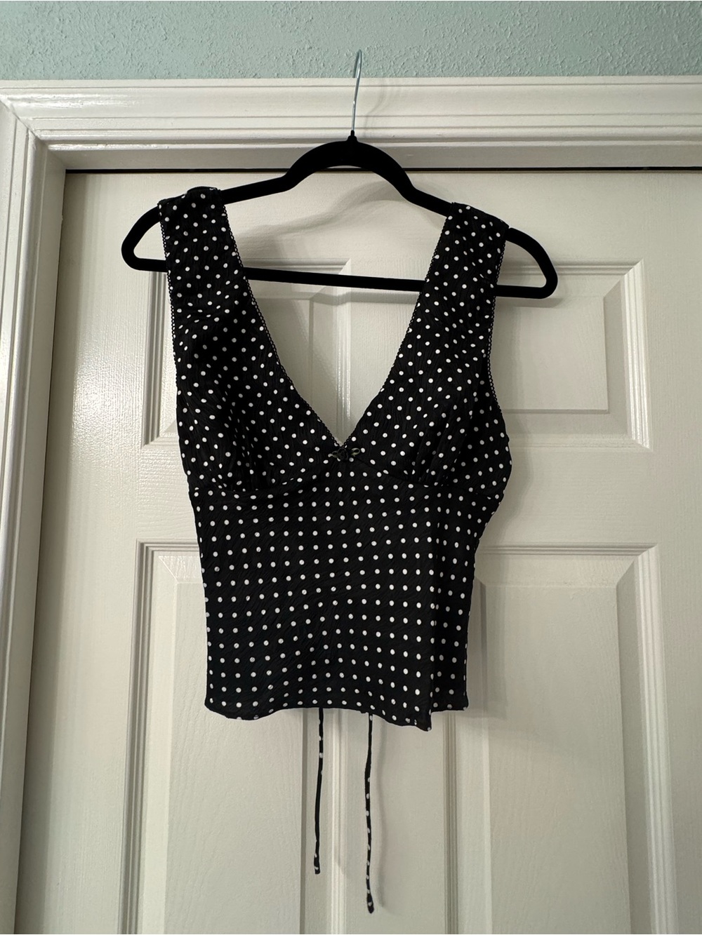 NIA Polka Dot Corset Top Black White Size M NWT $88